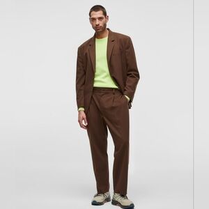 Mode of One Men's Relaxed-Fit Trousers  Dark Walnut Casual Pants Size 30